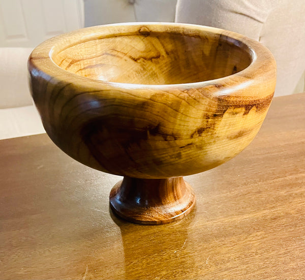 "Claro" Walnut Artisan Pedestal Bowl (#23)