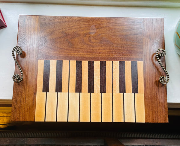 "Piano"Serving  Board with handles and feet (#324)