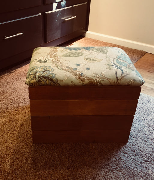 Storage Ottoman of Reclaimed Wood
