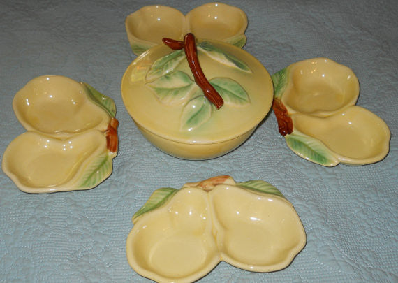 Vintage Pottery Berry Bowl and serving set